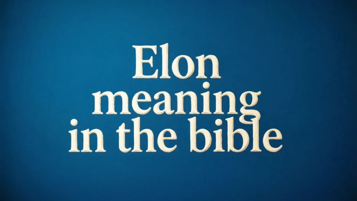 Elon Meaning in the Bible