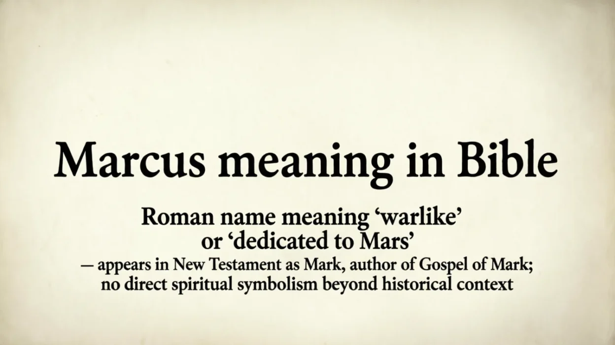 Biblical Meaning of Marcus