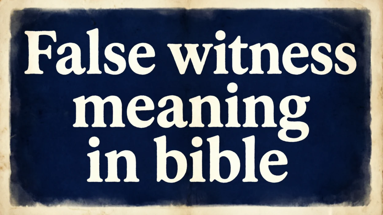 Biblical Meaning of False Witness